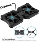 Dual Usb Cooling Fan Pad Foldable Slim Fans Cooler Stand For Laptop Notebook Lot