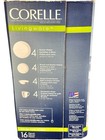 Corelle Livingware  winter Frost White  16 Piece Dinnerware Set New Service For4