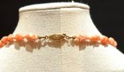 Vintage Pink peach Hues Of Handcarved Delicate Coral Tulip Necklace 24    Length