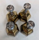 Vintage Brass Tone Cabinet Door Drawer Round Knob Pull Handle Four 4