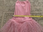 Girls  Pink Gymnastics Leotard  Size 8-10  Sparkly Stars Design  Sleeveless