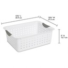 Sterilite Medium Ultra Plastic Storage Organizer Basket With Handles   12 Pack 