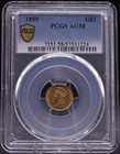 1859 Type 3 Gold Dollar Indian Princess Pcgs Au58