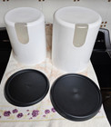 Tupperware Classic One Touch Reminder 4-piece Canister Set   Black Seals   New