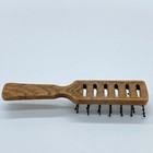Vintage Goody Vented Hair Brush Styling Small Travel Purse Plastic Faux Wood Usa