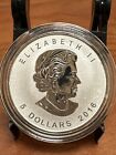 2016 Canada  5 Silver Maple Leaf Grizzly Privy Bullion Reverse Proof W capsule