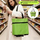 Portable Foldable Shopping Trolley With Wheels Grocery Bags Shopping Cart Tote