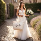 Bride Tote Bag For Wedding     Lar Natural Canvas Wedding