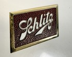 Vintage Schlitz Beer Pin Badge 1950   s Hat Cap Logo Metal Brown Gold Color