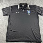 Nike Brazil Brasil Cbf Soccer Travel Polo Shirt Black G2 Fits Us Xl 2xl
