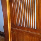 Antique Wooden Bed Frame With Slatted Headboard Full Size Brown