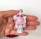 Pink Dancing Lady Pin Cushion Half Doll Figurine Porcelain Vtg Antique German