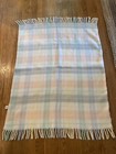 Vintage Pastel Plaid Baby Blanket Little Lullaby  Soft Loom Virgin Acrylic Usa