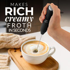 Zulay Kitchen Powerful Milk Frother Wand - Mini Handheld Stainless Steel - Batte