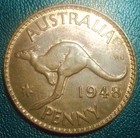 1948  - Penny Australia -  King G  Vi - Some Original Luster - Au - Better Date