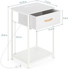 Set Of 2 Nightstand W charging Station   Storage Drawer Bedside End Side Table