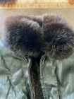 Reversible Two-sided Leather mink Bomber  Jacket With Black Fox Collar Size L