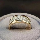 14k Yellow Gold 2 50ct Natural Round Cut Diamond Eternity Wedding Band Size 7 8