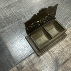 Vintage Silvestri Taiwan Art Nouveau Sunflower Brass Stamp Holder Trinket Box
