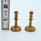 Vintage Dollhouse Miniature Brass Candlesticks 1 12 Set Of 2