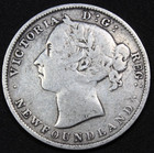 1894 Newfoundland Canada 20 Cent 100k Mintage Fine Km 4 Free Shipping