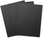 Binditek 100 Pack Letter Size Un-punched Covers Black 300mic Leather Grain Cover