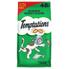 Temptations Classic Seafood Medley Flavor Soft   Crunchy Cat Treats  3x48-oz Bag