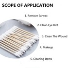 Rikwog Cotton Swabs 1000 Count Bamboo Sticks With Storage Box  Pointed  