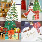 6 Pack Greeting Handmade Holiday 3d Pop Up Christmas Cards Set