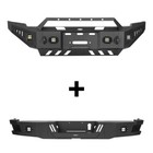 Front Winch Bumper   Rear Step Bumper W led Lights For Ram 2500 3500 2010-2018