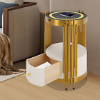 New Led Nightstand With Charging Station  Nightstand With Drawer  End Side Table