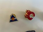  6   lot   vintage antique Nhl Hockey Team Pins- Flames  Rangers  Rockies