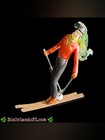 Vintage  Barclay Snow Skiers Figurines Seasonal Ornaments Handpainted Resin Htf