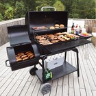 Royal Gourmet Charcoal Barrel Grill With Offset Smoker Large Event Outdoor Camp