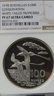 1978 Africa Seychelles 100rupees White-tailed Tropicbird Silver 0 925  Ngc Pf67