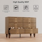 6 Drawers Dresser For Bedroom  Wooden Storage Dresser Modern Cabinet Organizer