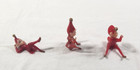 Vtg Miniature Red Pixie Elves Set Of 3 Plastic Elf Holiday Cake Toppers Mcm 2 
