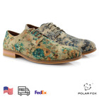 Polar Fox Paco Men s Floral Print Fashion Dress Shoes Flower Textile Blucher