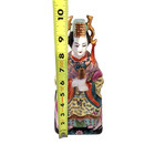 Antique Asian Chinese Porcelain Emperor W  Gold Tone Sword Figurine