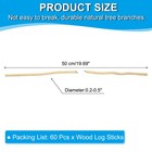 60 Pcs   50cm Wood Log Sticks  Drift Wood For Crafts  Wood Color