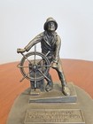Hudson Pewter Gloucester Fisherman Man At The Wheel Vintage Pre-owned