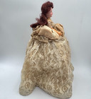 Vintage Porcelain Pin Cushion Half Doll W  Lace Skirt