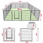 Detachable 32  Metal Dog Cat Exercise Fence Playpen Kennel 16 Panel For Pet 