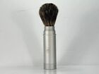 Mens Travel Shaving Brush Pure Badger Hair Black Bristle Aluminum Handle Compact