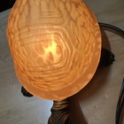 Vintage Turtle Lamp Amber Glass Shell Night Light Accent Table Decor