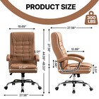 Camel Executive Computer Chair High Back Pu Leather Desk Chair With Seat Cushion