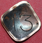 Lucky Number 13-eagle Love Token good Luck  Elongated Penny crafted By A A v 