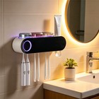 Wall Mounted Uv Toothbrush Sanitizer Holder Bathroom Storage Organizer With Cup