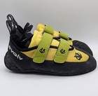 Evolv Mens Size 7 Rock Climbing Shoes Yellow Black Two Strap Trax-xt5 Sole