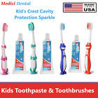 Dental Child Toothbrush Soft Bristle Dinosaur With Crest Sparkle Kids Toothpaste